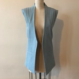 Vincetta Long Vest, Pale Blue, S